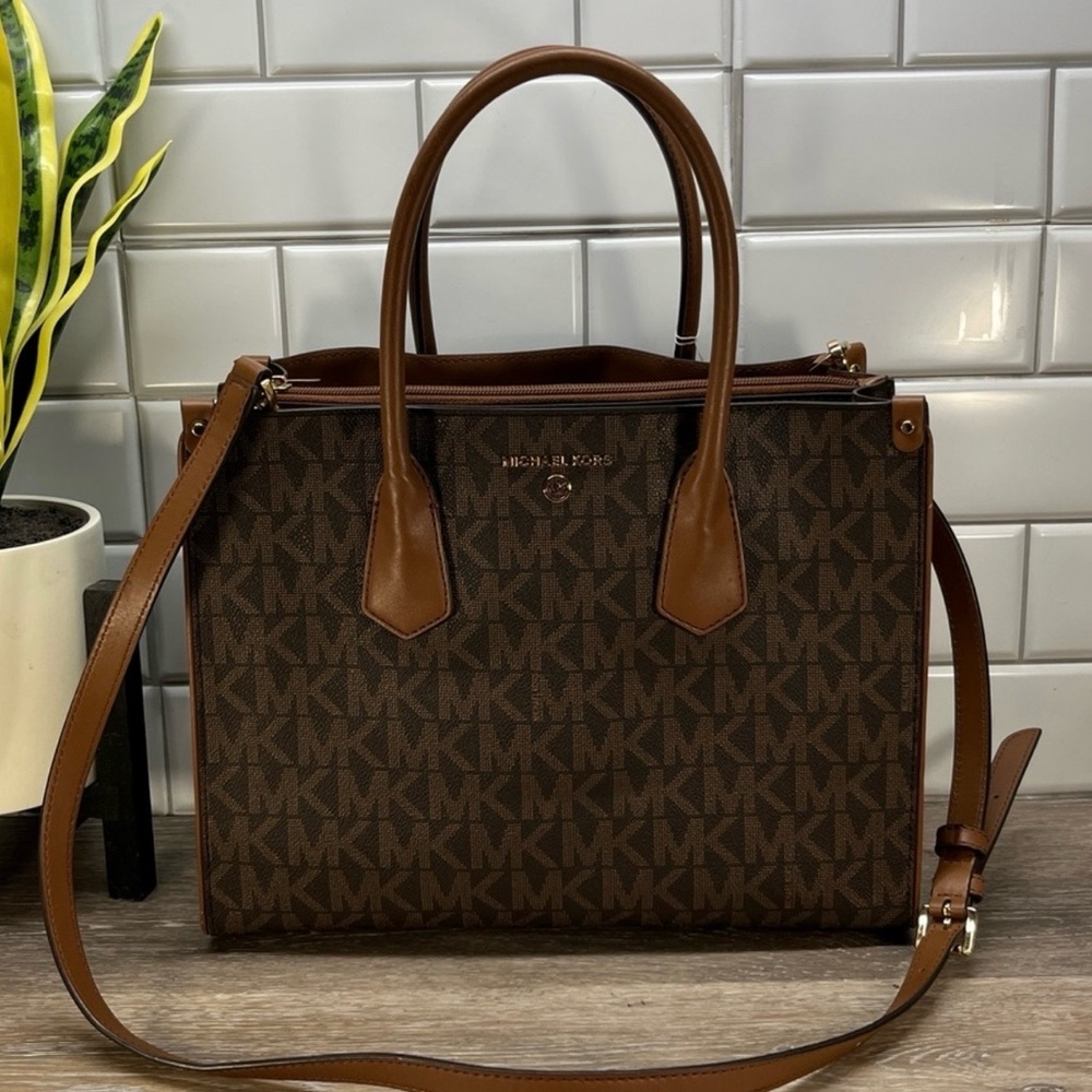 Michael Kors Brown MK Logo satchel
